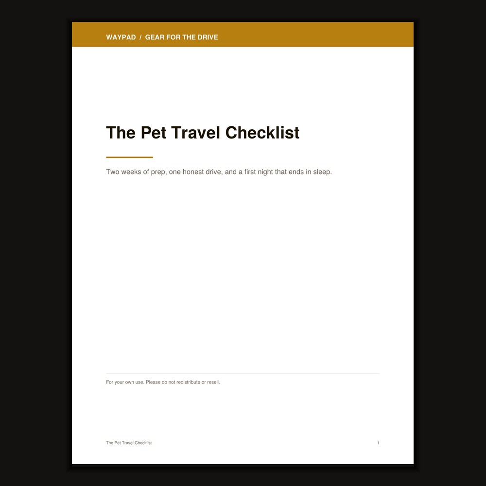 The Pet Travel Checklist